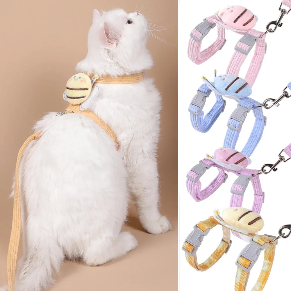 Cat Product Pet Traction New Cute Pattern Comfortable Dog Cat Collar Adjustable Long Strip Pet Harness Belt