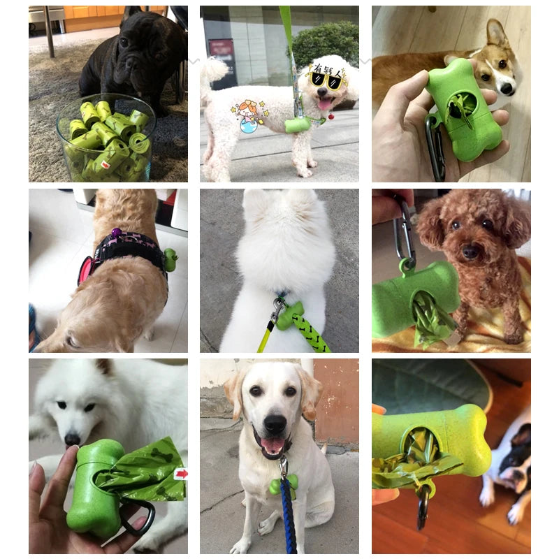 Pet Dog Poop Bag Bone Shape Dispenser Waste Garbage Carrier Holder Dispensers Poop Bag Dogs Trash Cleaning Tool Pet Products