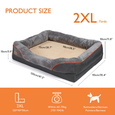 Large Dog Bed Soft Comfortable Warm Fleece Anti-Allergy Pet Bed with Removable Washable Cover Waterproof