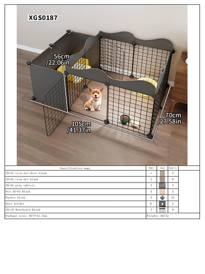 Dog Fence Small Size Dogs Home Indoor One Bedroom One Bathroom Pet Fence Kennel with Toilet Area Anti-Jailbreak Dog Cage