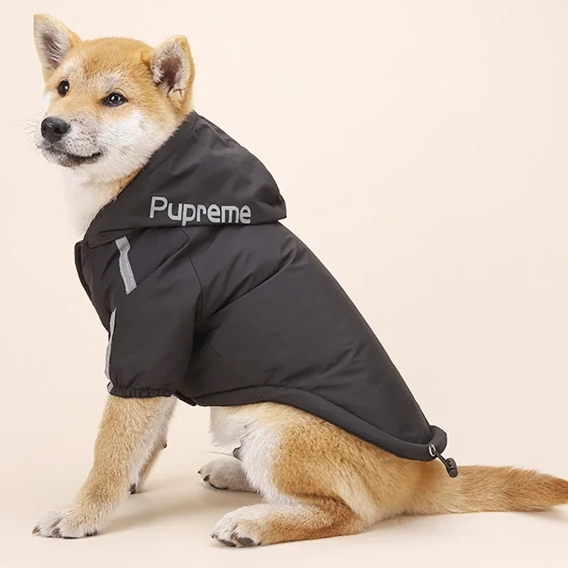 Pet Dog Waterproof Coat Reflective Puppy Warm Cotton Jacket Autumn Winter Hoodie Clothing For Dogs Cats Clothes PawPrint Treasures