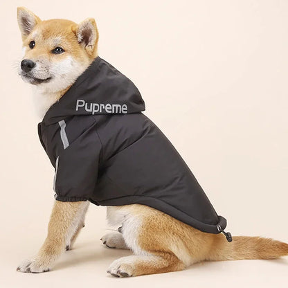 Pet Dog Waterproof Coat Reflective Puppy Warm Cotton Jacket Autumn Winter Hoodie Clothing For Dogs Cats Clothes PawPrint Treasures
