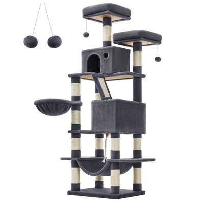 FEANDREA scratching post Cat Tree 168cm Multi-storey Large Cat Tipping Protection