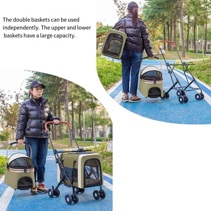 2025 High-quality New Multi Layer Pet Cart for Cats and Dogs, Universal Large Space, Detachable and Detachable for Pets