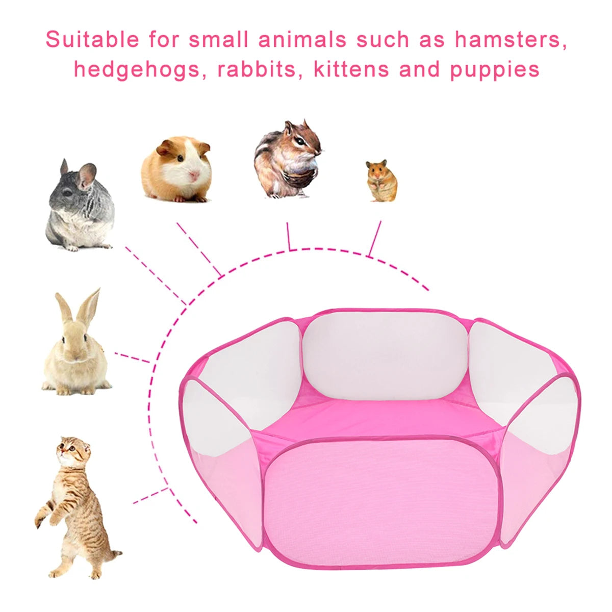 Portable Pet Playpen Cat Dog Cage Tent Playpen Folding Fence For Hamster Hedgehog Small Animals Breathable Puppy Outdoor Pet Hot PawPrint Treasures