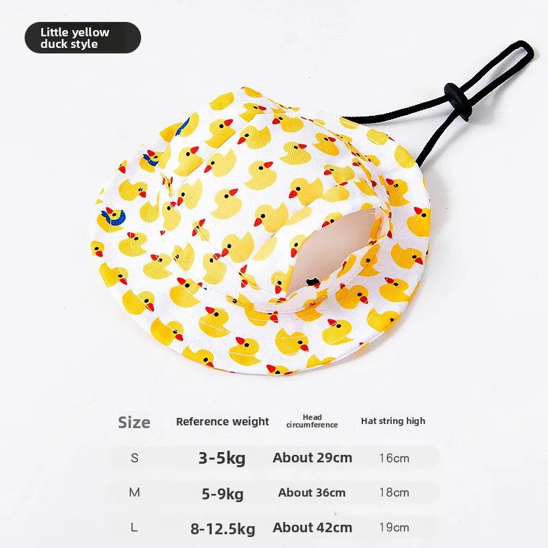 1Pcs S/M/L Cute Print Dog Hat for Small Medium Dogs Adjustable Pet Cap Puppy Pug Corgi Dachshund Hats Summer Out Pet Accessories