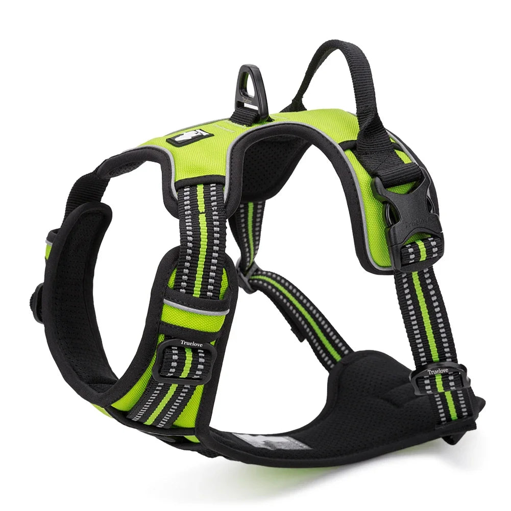 Truelove Reflective Nylon large pet Dog Harness  TLH5651 All Weather  Padded  Adjustable Safety Vehicular  leads for dogs pet