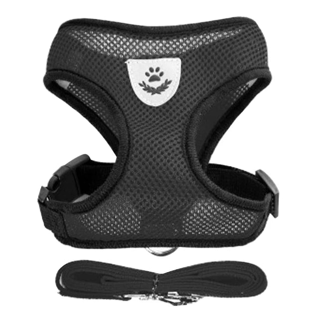 Cat Dog Harnesses Leash Mesh Cloth Pet Collars Puppy Breathable Reflective Lead Dog Rope Adjustable Pet Supplies Christmas Gift