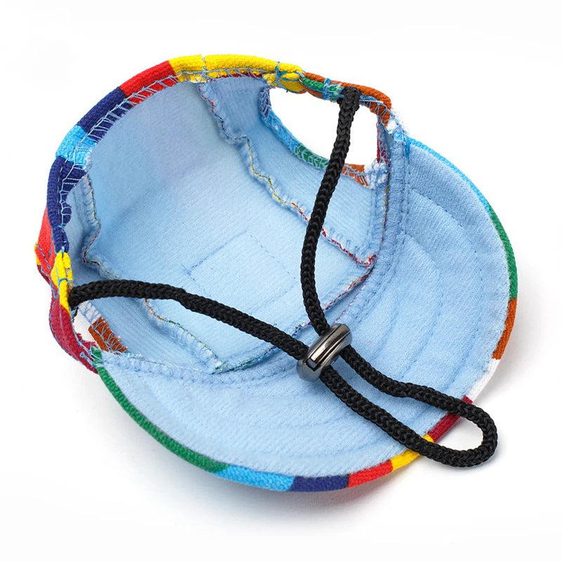 Summer Pet Dog Hat Cap Outdoor Dog Baseball Cap Canvas Small Dog Sunscreen Accessories