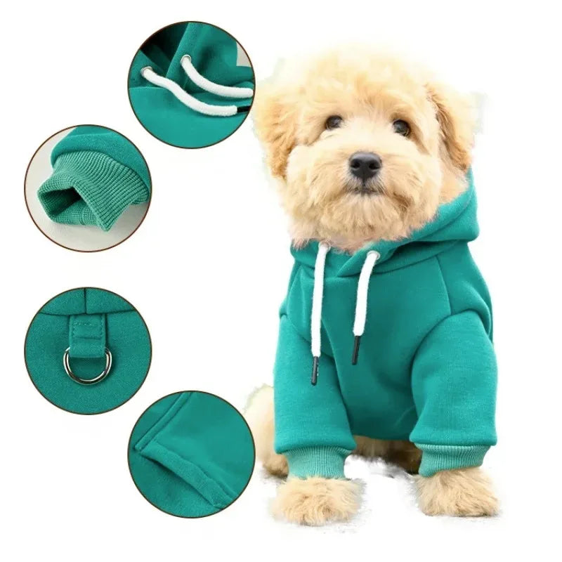 Dog Clothes Pet Dog Hoodie Small And Medium Dog Vest Outdoor Sweatshirt Bulldog Husky Warm Fleece Pet Clothing Puppy Cat Costume PawPrint Treasures