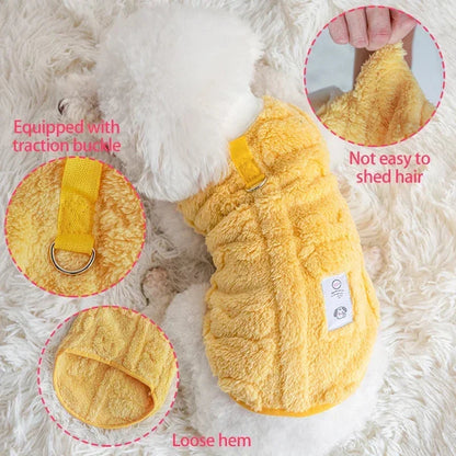 Pet Autumn and Winter Fleece Clothes Dog Cat Warm Coat Small Dogs Clothing Chihuahua Costumes PawPrint Treasures