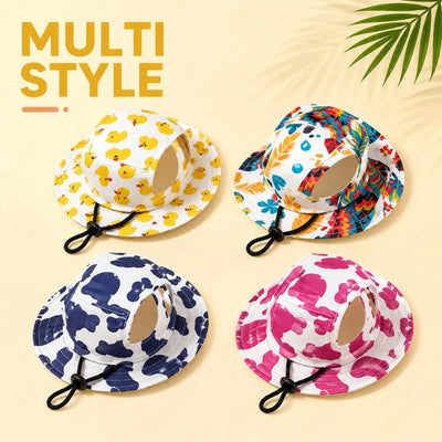Printed Pet Dog Hat Adjustable Cap for Small Medium Puppy Dogs Pug Corgi Dachshund Outdoor Walking Photo Party Costume Accessory