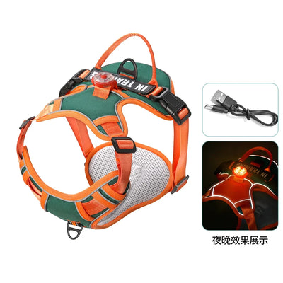 USB charged light Dog Harness Personalized dog strap vest Breathable adjustable pet strap suitable for small to medium sized dog
