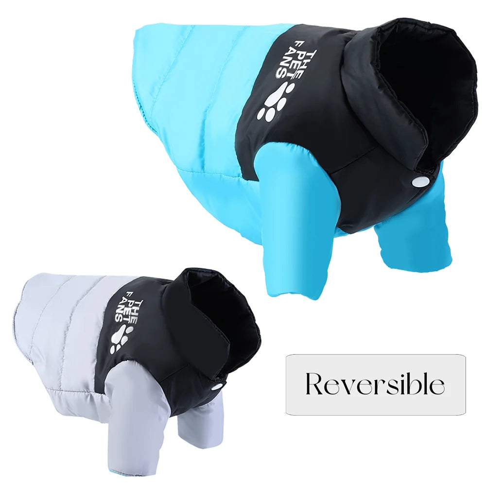 Warm Dog Clothes in Winter for Small Medium Cat Dogs Reversible Waterproof Pets Outfits Solid Puppy Sphynx Chihuahua Pug Apparel