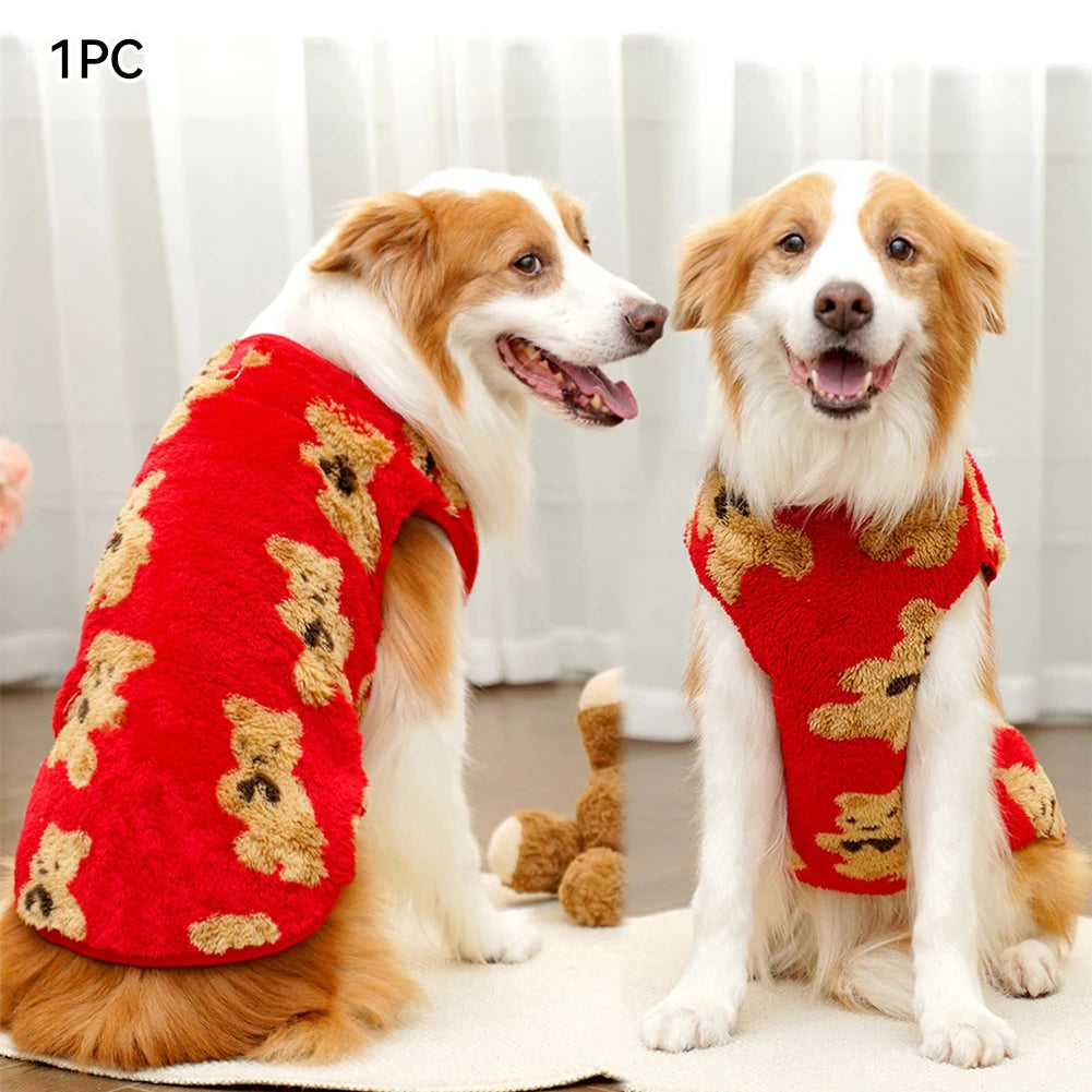 M-7XL Pet Warm Flannel Clothes Winter Dog Cat Coat Pet Clothes 5-35kg Bichon French Bulldog Clothes Pajamas PawPrint Treasures