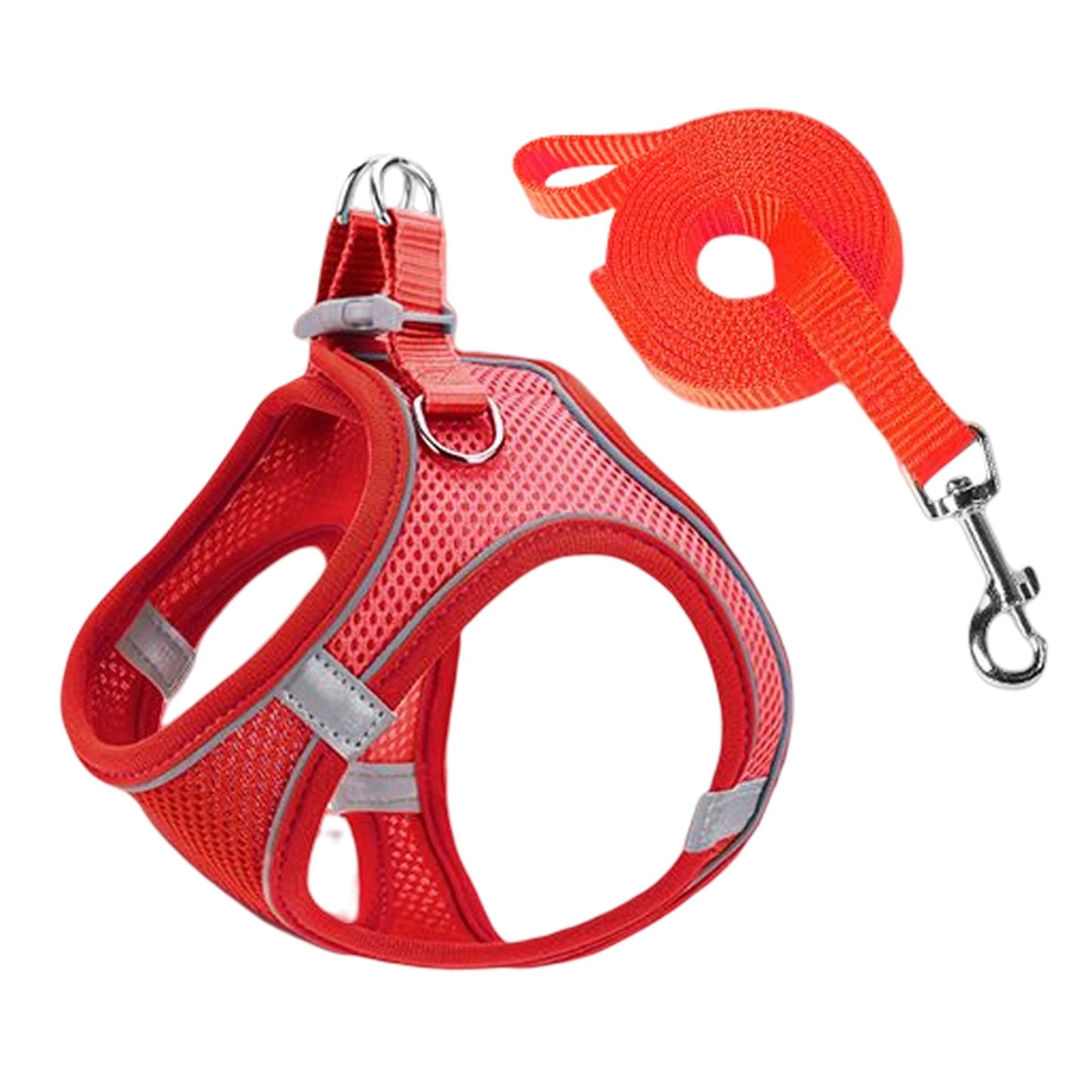 Cat Dog Harness Vest Chest Rope Set Reflective Breathable Adjustable Pet Harness for Small Medium Dogs Outdoor Walking PawPrint Treasures