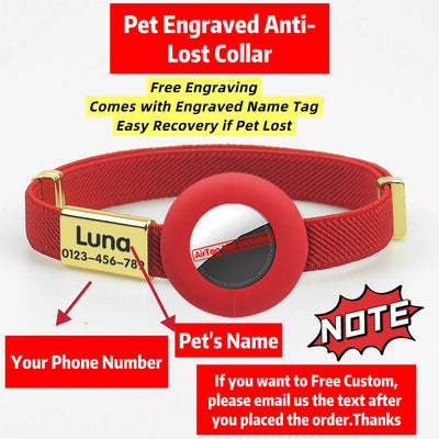New Breakaway AirTag Tracker Cat Collar Free Custom Name Tag Kitten Collar with GPS Holder Case Anti-lost Adjustable Pet Collars