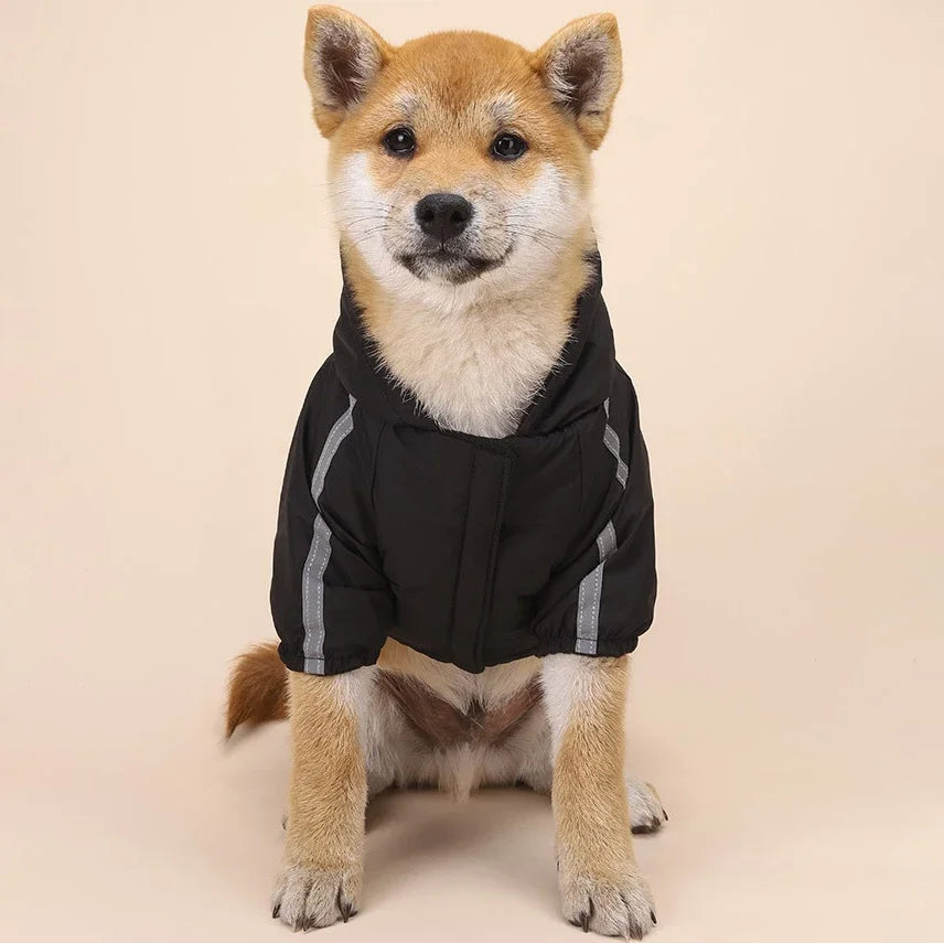 Pet Dog Waterproof Coat Reflective Puppy Warm Cotton Jacket Autumn Winter Hoodie Clothing For Dogs Cats Clothes PawPrint Treasures