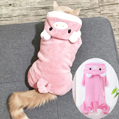 Pet Clothes for Small Medium Dogs Flannel Dog Jumpsuits Soft Comfortable Winter Warm Dog Cat Costume  Chihuahua Teddy Pet Coats PawPrint Treasures