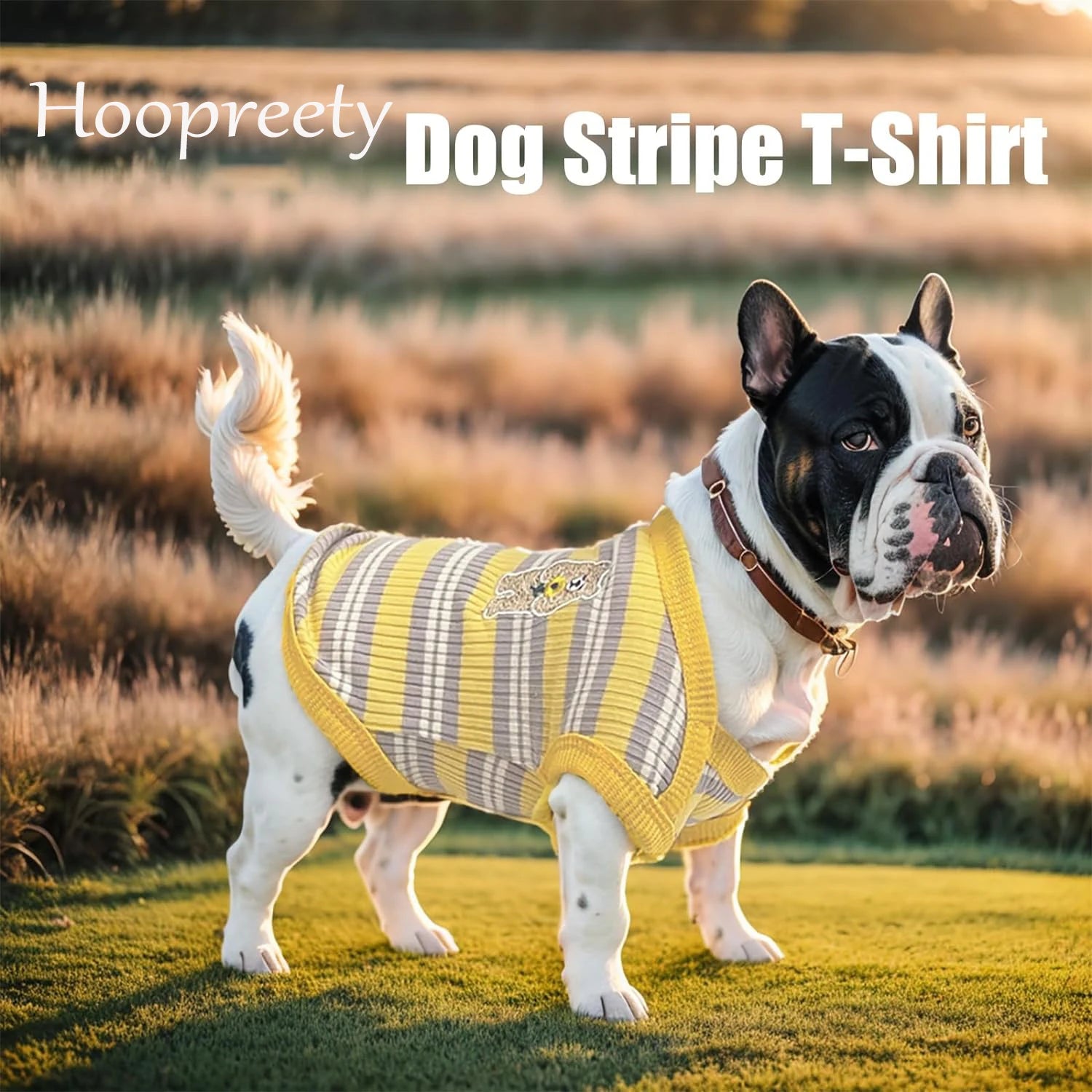 Dog Shirts Cotton Striped Puppy Sleeveless T-Shirts Spring Autumn Clothes for Small Dogs, Soft Breathable Stretchable Doggy Tee