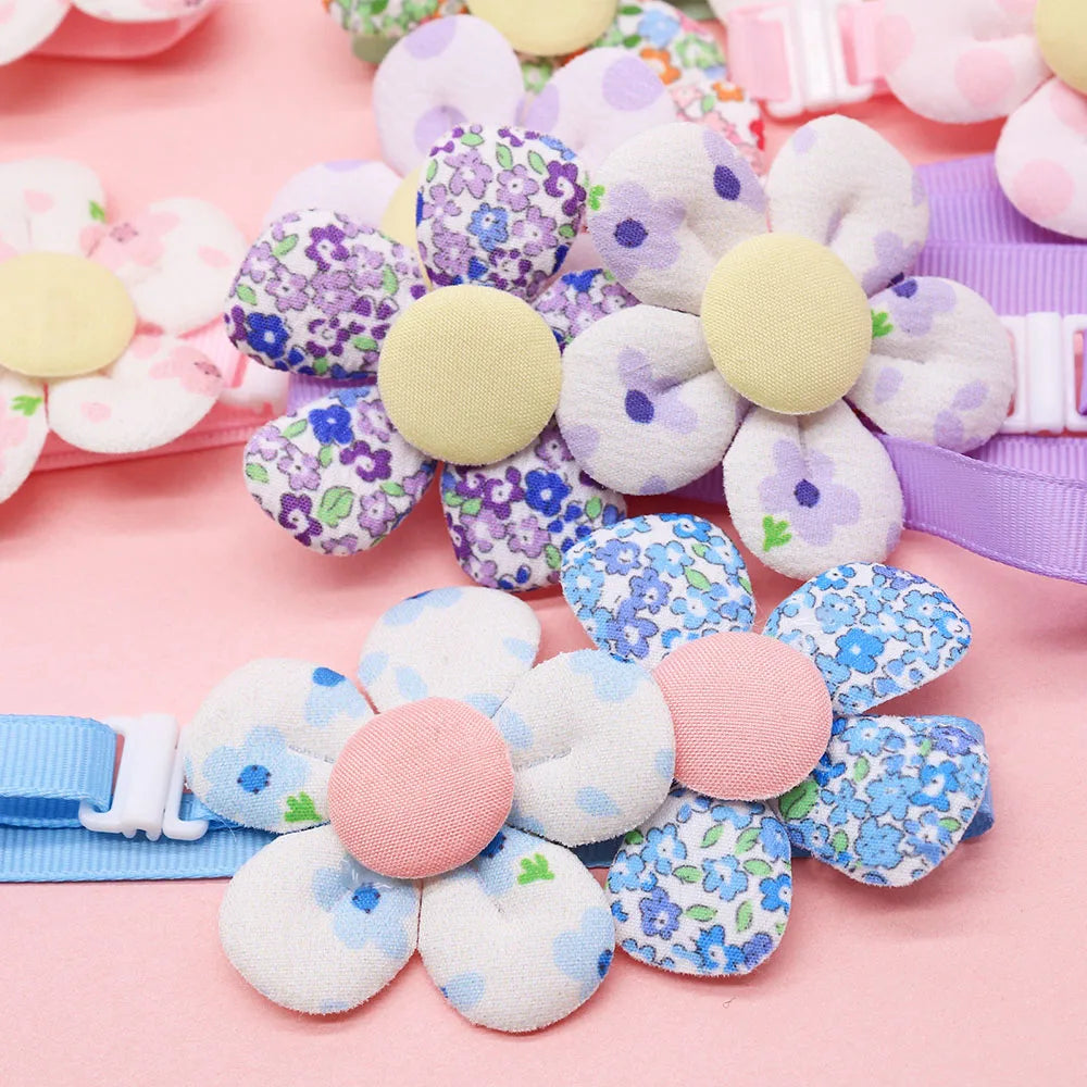 50 Bulk Dog Bowties Cute Flower For Pet Grooming Decoration Summer Small Dog Cat Bow Tie Collar Adjustable Dogs Grooming