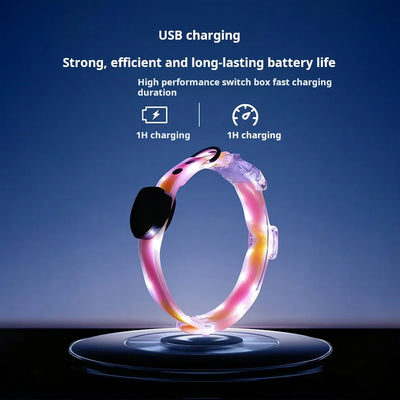 Pet Light-up Collar Leash LED Flashing Collar USB Charging Dog Walking Pulling Belt Adjustable Dog Collar Anti-Lost Pet Supplies