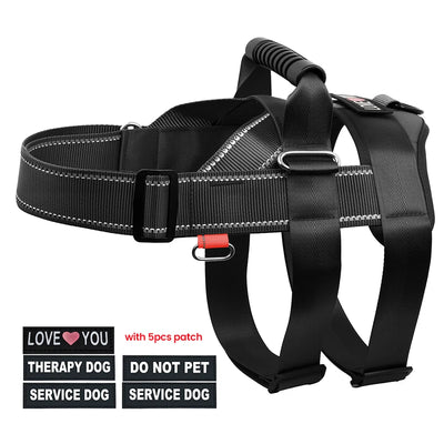No Pull Dog Harness Adjustable Dog Harness With 5pcs Dog Patch Breathable Reflective Pet Harness for Small Medium Large Dogs