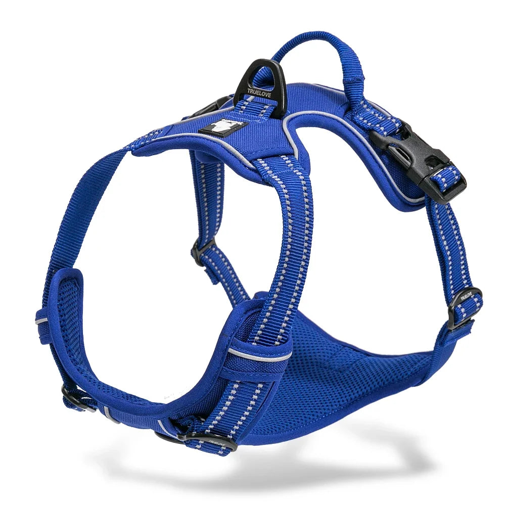 Truelove Reflective Nylon large pet Dog Harness  TLH5651 All Weather  Padded  Adjustable Safety Vehicular  leads for dogs pet