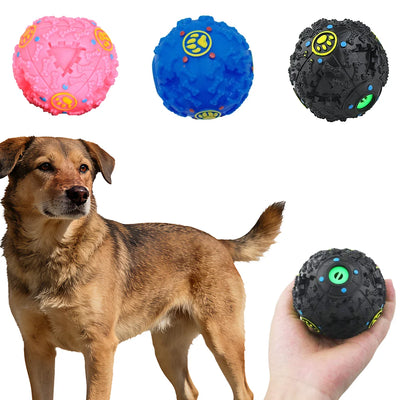 Pet Treat Dispenser Ball Toy, Squeaky Dog Chew Toy Ball, Dog Snack Dispenser Teething Training Tool, 1PC