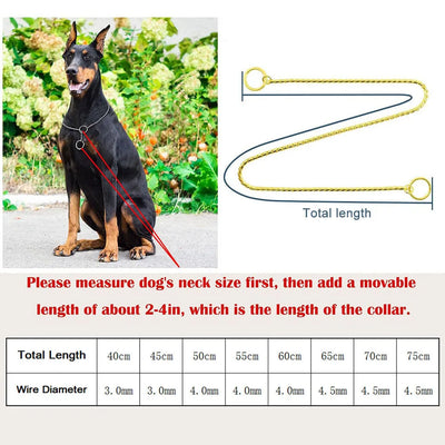 Stainless Steel Dog Choke Chain Collar Puppy Metal Snake Chain Pet Show Slip Collar Choker for Training Small Medium Large Dogs