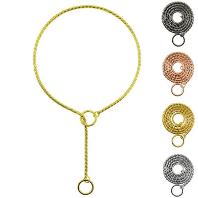 Stainless Steel Dog Choke Chain Collar Puppy Metal Snake Chain Pet Show Slip Collar Choker for Training Small Medium Large Dogs