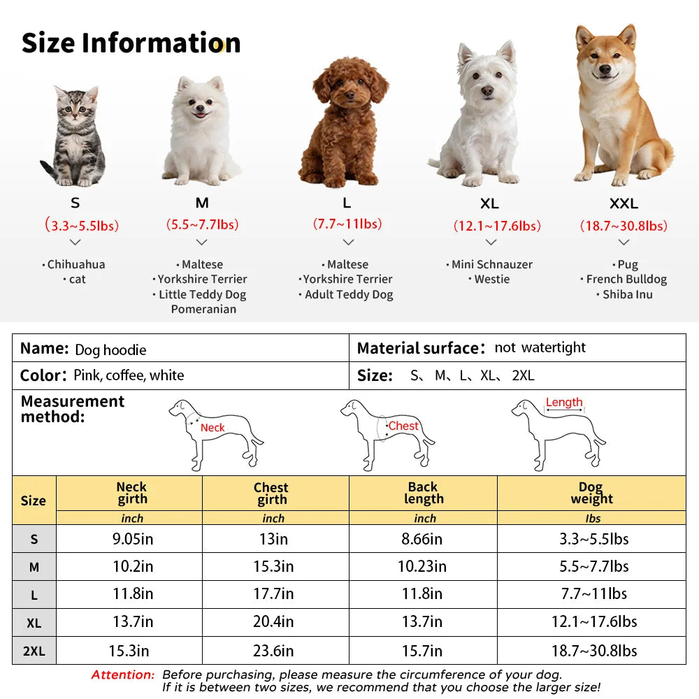 Fashionable Winter Pet Dog Clothes Dogs Coat Jacket  Perro French Bulldog Clothing Cute Dog Hoodie For Dogs Pets Clothing Pug PawPrint Treasures