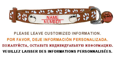 Personalized ID Paw Dog Collar Adjustable Nylon with Bell Custom Engraving Puppy Kittens Necklace for Cat Collar
