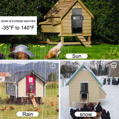 Anti-Pinch Function Small Pet Supplies Retractable Door LCD Display Safety Gate Automatic Chicken Coop Door Controlled Open