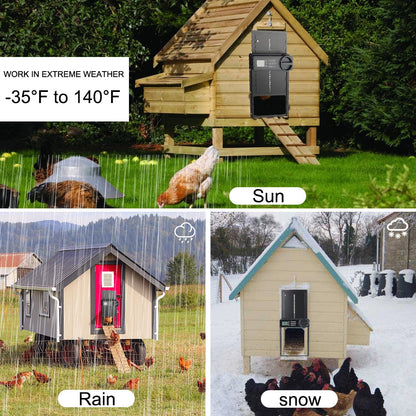 Anti-Pinch Function Small Pet Supplies Retractable Door LCD Display Safety Gate Automatic Chicken Coop Door Controlled Open PawPrint Treasures