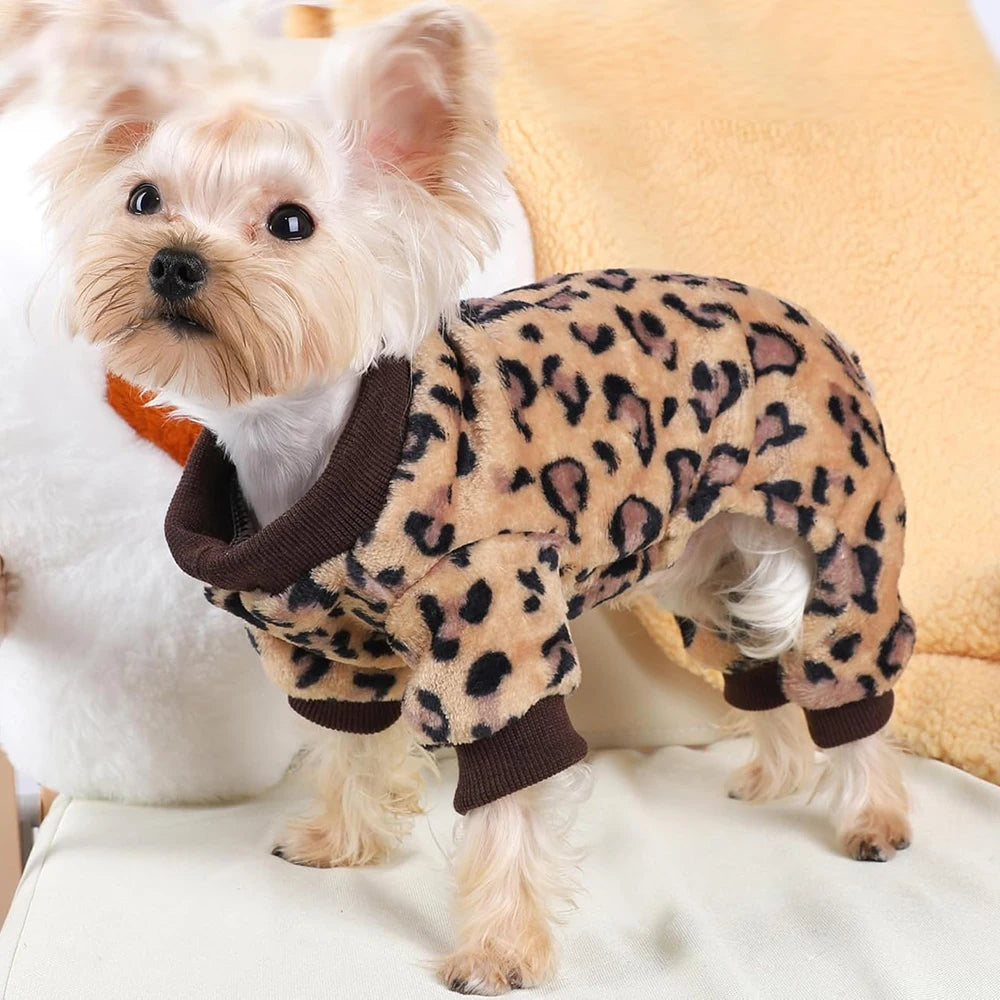 Dog Winter Pajamas Pomeranian Overalls Pajamas Halloween Print Warm Jumpsuits for Small Puppy Clothes for Dogs Chihuahua
