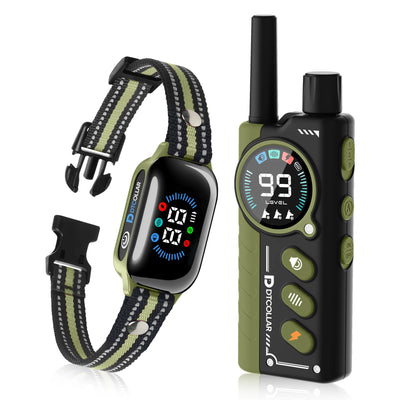Electric Dog Training Collar 1Km Range With Remote Control Rechargeable Shock/Vibration/Sound Auto Modes Waterproof for Dog Size