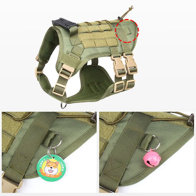Custom Dog Harness Personalized Tactical Vest DIY Name Pet Harness for Medium Large Big Dog Chest Strap