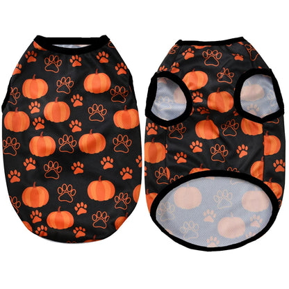 Dog Clothes for Small Medium Dogs Cats Halloween Pumpkin Paw Print Puppy Vests Chihuahua Yorkies Costumes Pet Party Clothing PawPrint Treasures