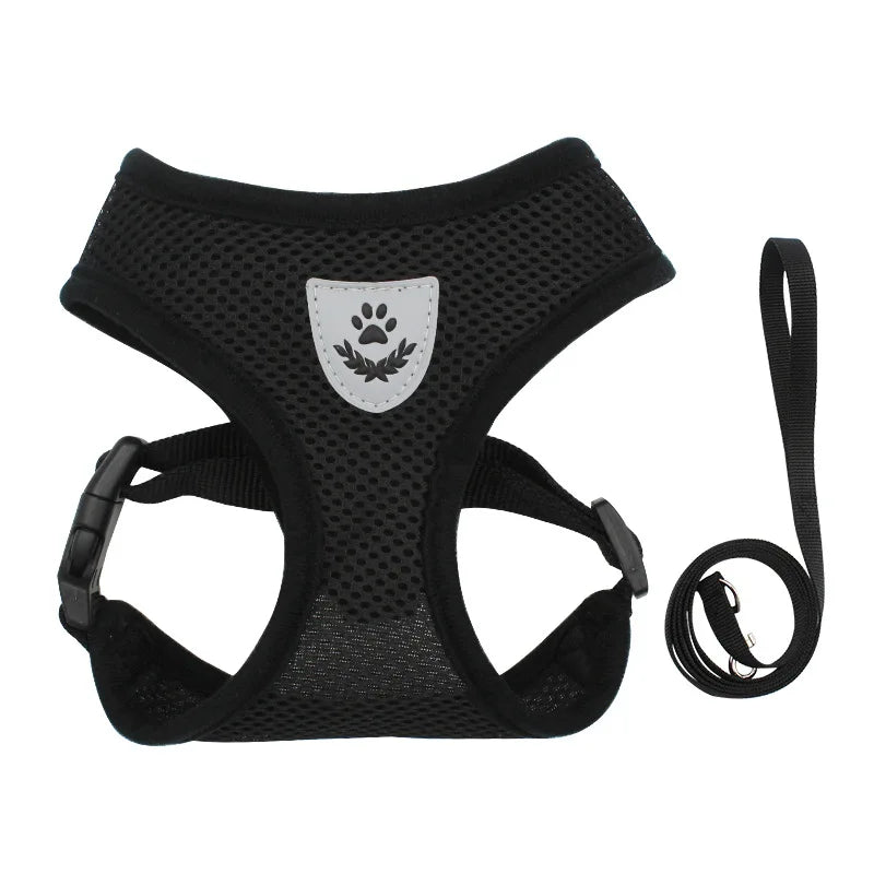 Small Dog Harness and Leash Set Summer Puppy Breathable Mesh Reflective Cat No Pull  Dog Reflective  Adjustable Pet Vest Style