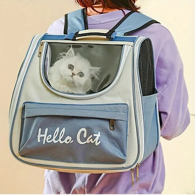 Large Capacity Collapsible Pet Backpack Carrier, Breathable Mesh Vent Travel Bag with Secure Zipper for Cats and Small Dogs