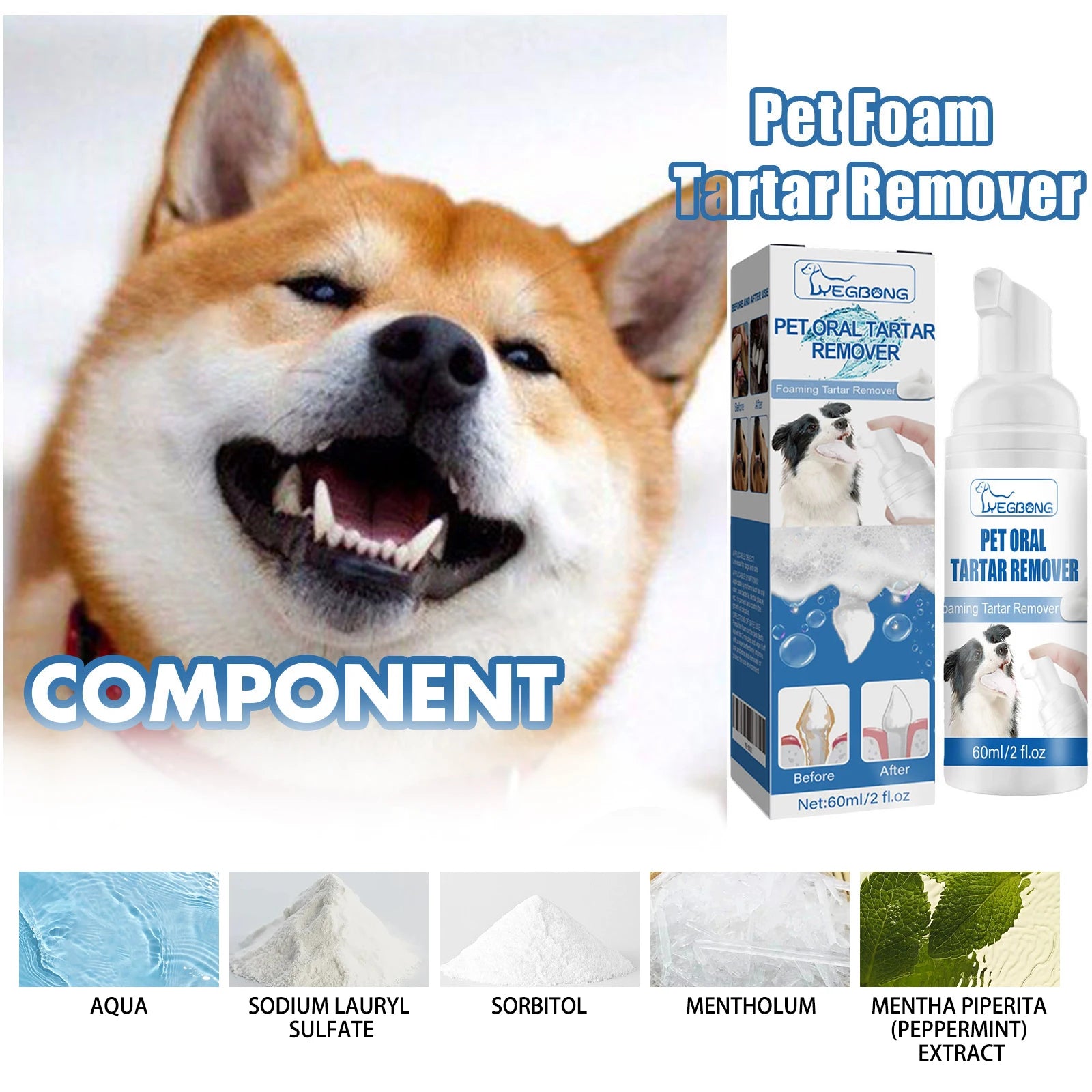Pet Oral Cleaning Foam Effectively Remove Dental Plaques Eliminate Bad Breath Prevent Dental Calculus Pet Teeth Whitening Mousse