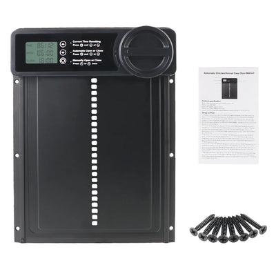 Anti-Pinch Function Small Pet Supplies Retractable Door LCD Display Safety Gate Automatic Chicken Coop Door Controlled Open