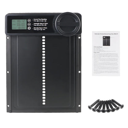 Anti-Pinch Function Small Pet Supplies Retractable Door LCD Display Safety Gate Automatic Chicken Coop Door Controlled Open PawPrint Treasures