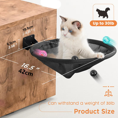 Cat Hammock Bed Wall Mounted Foldable Stable 42cm Cat Beds Breathable Cats Wall Shelf for Sleeping Playing Climbing Accessories