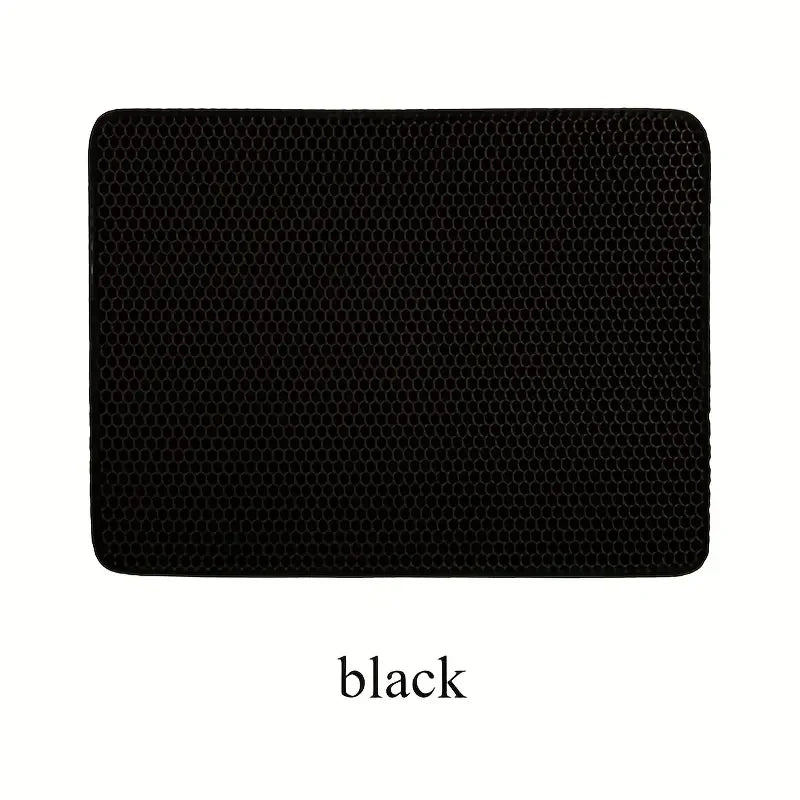 Double Layer Honeycomb Design Cat Litter Trapping Mat, Non-slip Washable Cat Cleaning Mat For Pet Toilet Kennel Litter Box