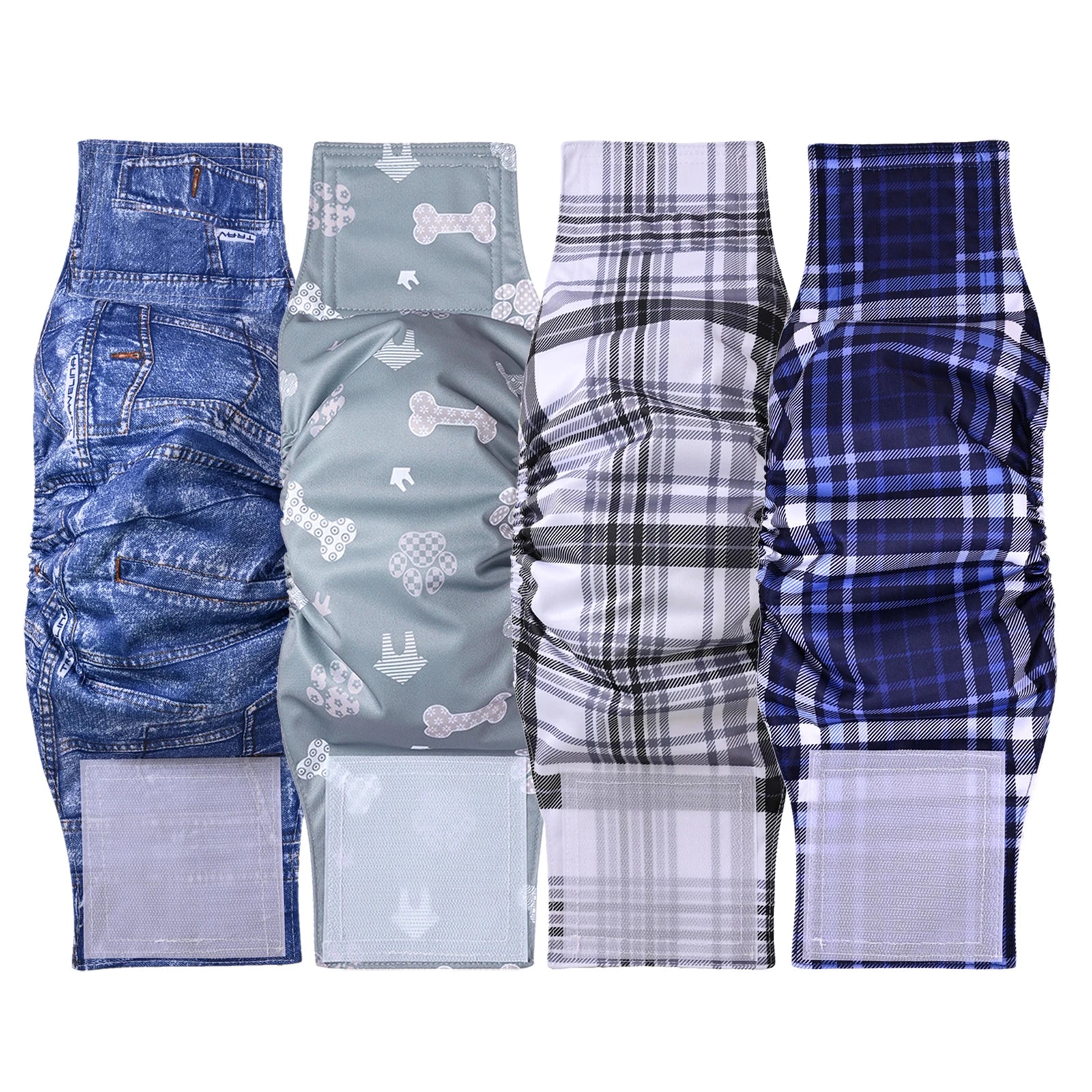 Ohbabyka 4Pack Washable Belly Bands for Male Dogs Reusable Adjustable Male Dog Diaper High Absorbing Belly Bnad for Small Dogs