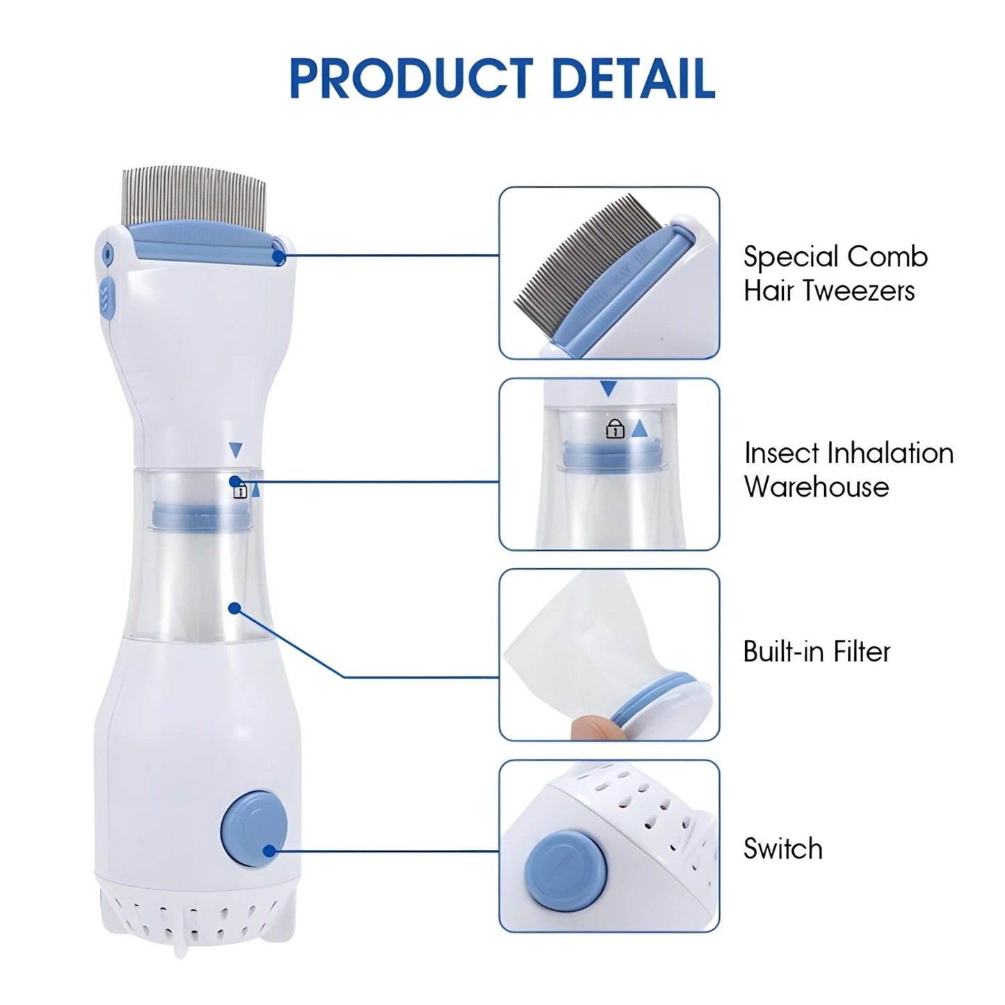 Electric Suction Flea Comb Efficient Cleaning Removing Lice Automatic Clean Comb with Dense Teeth For Dog/Cat Pet Grooming tool PawPrint Treasures