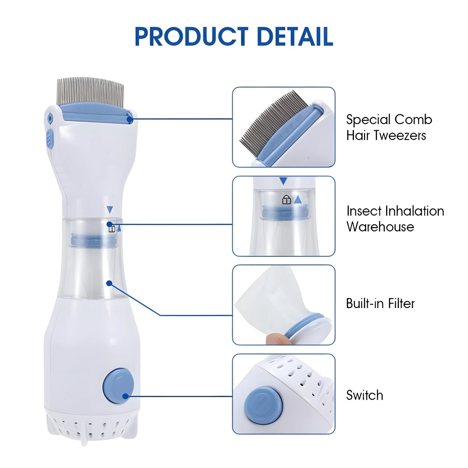 Electric Suction Flea Comb Efficient Cleaning Removing Lice Automatic Clean Comb with Dense Teeth For Dog/Cat Pet Grooming tool PawPrint Treasures