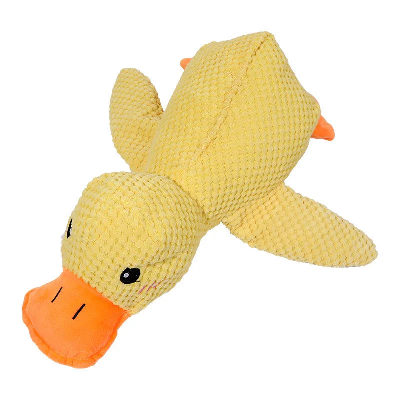 Duck Dog Toy Plush Chew Resistant Durable with Quacking Sound Teeth Grinding Relief Soft Companion for Small Large Dogs